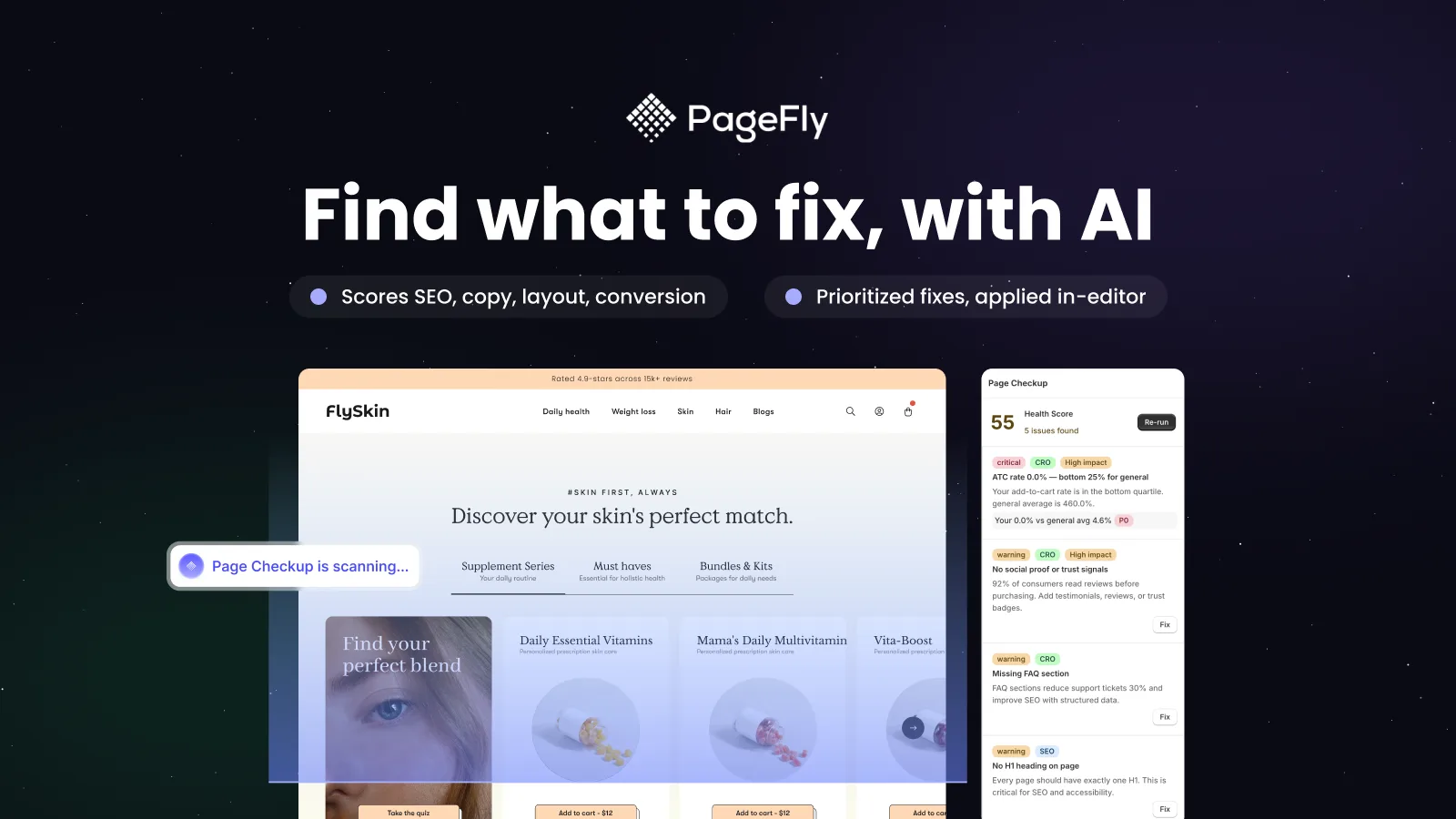 AI Page Checkup - AI scores every page and prescribes fixes
